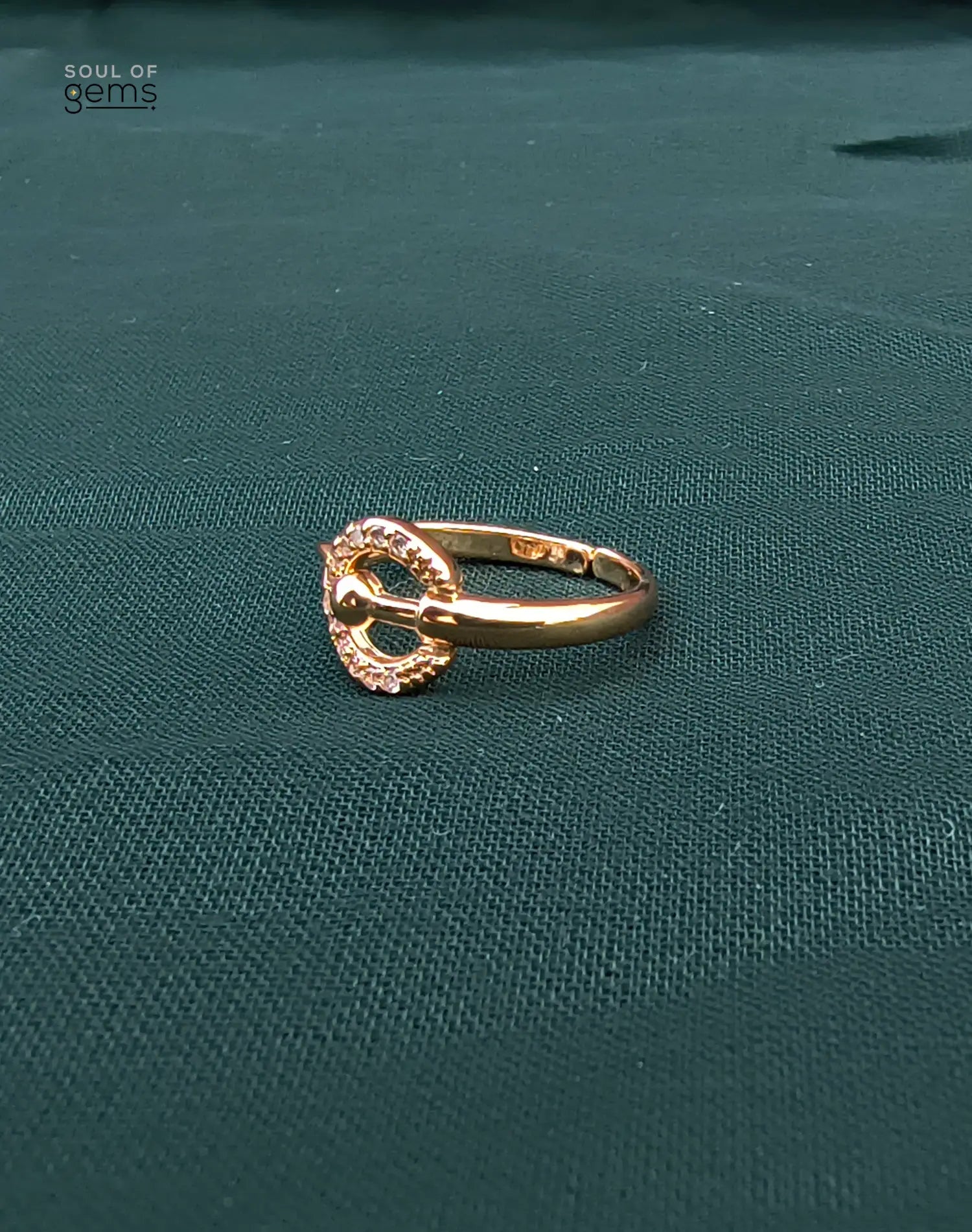 Gold-Tone Halo Circle Adjustable Ring