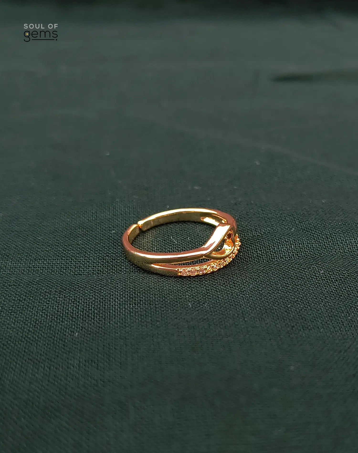 Open Heart Gold-Tone Adjustable Ring