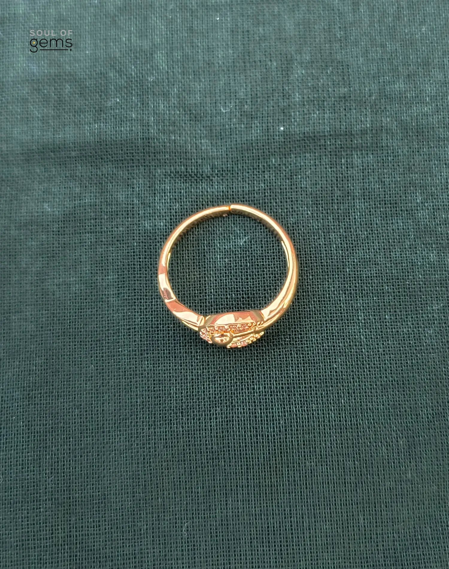 Gold-Tone Halo Circle Adjustable Ring