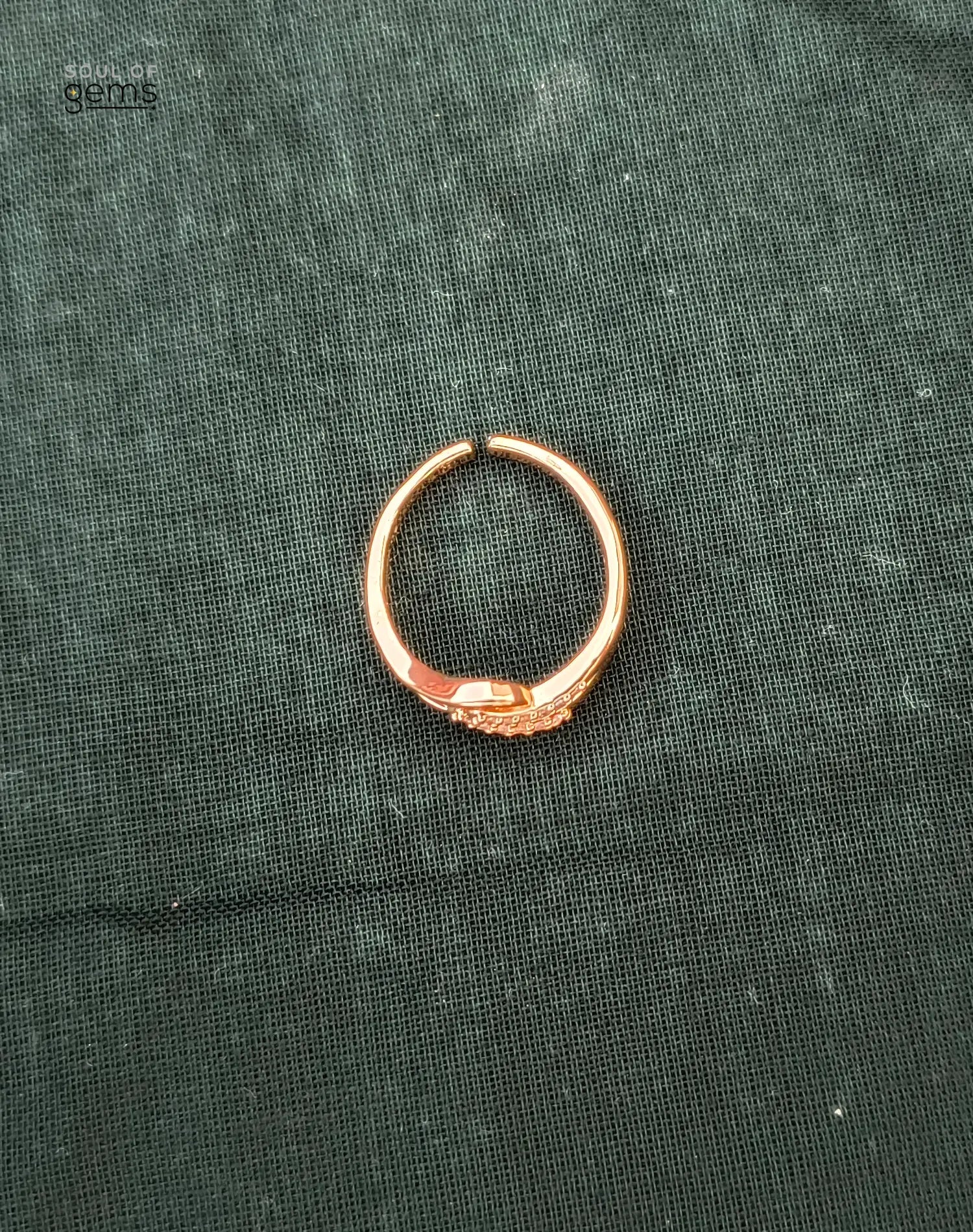 Dainty Gold-Tone Adjustable Ring with Dual Row CZ Detailing