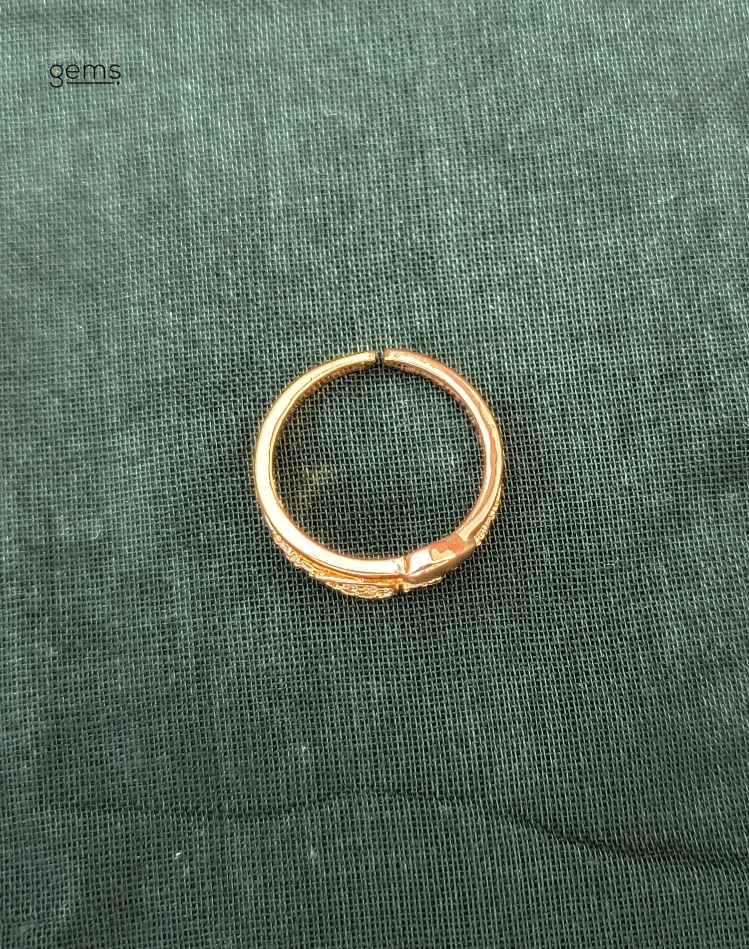 Dual Band Gold-Tone Adjustable Ring with CZ Marquise Accent